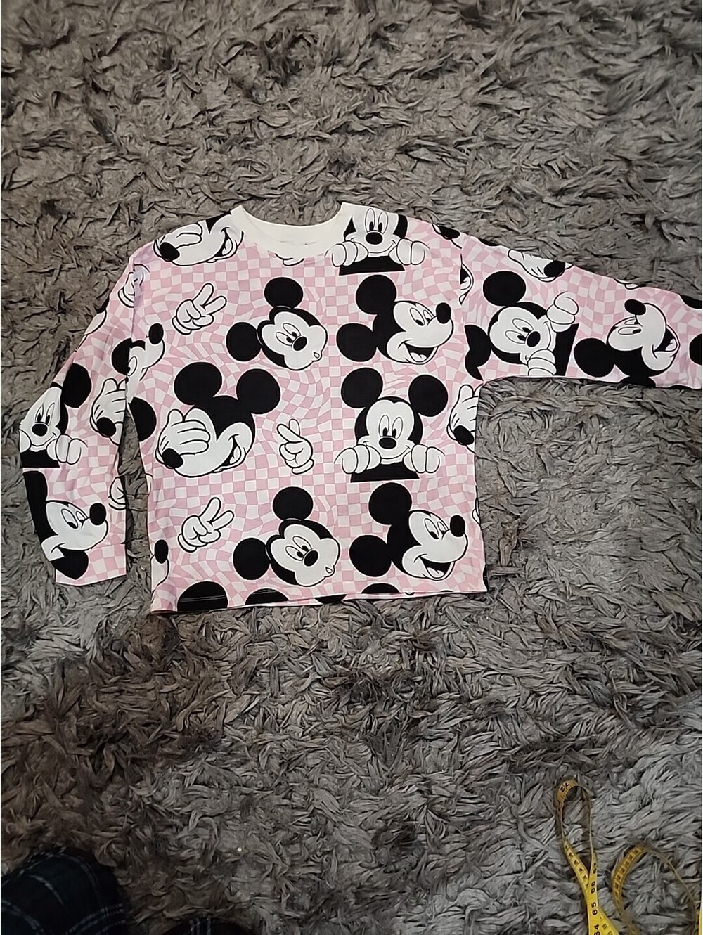Camiseta Manga Larga 13/14 Zara 164cm Estampado De Mickey Mouse Rosado Blanco...
